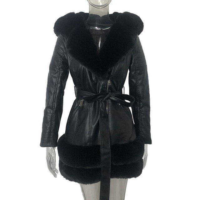 Mode Femmes Manteaux En Cuir Vestes Dames Veste Noir