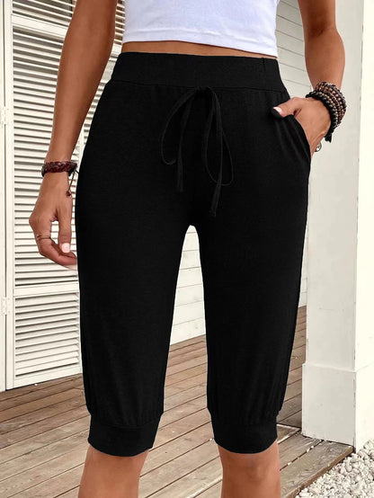 Women's Yoga Straight Sports Pocket Cropped Pants