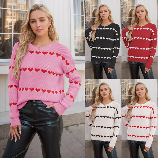 Valentinstag Liebe Pullover Damen Strickwaren