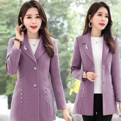 Woolen Coat Women's Short Slim Fit Slimming