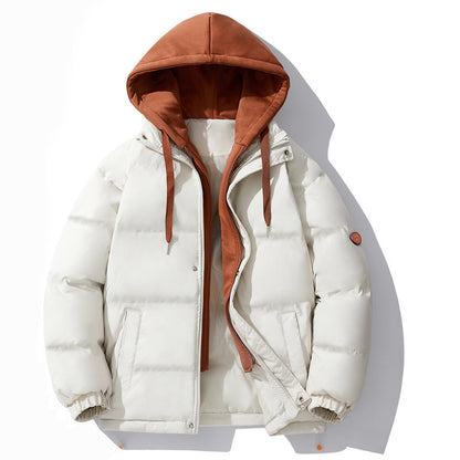 Manteau en coton pour homme, veste à capuche en deux pièces pour adolescent