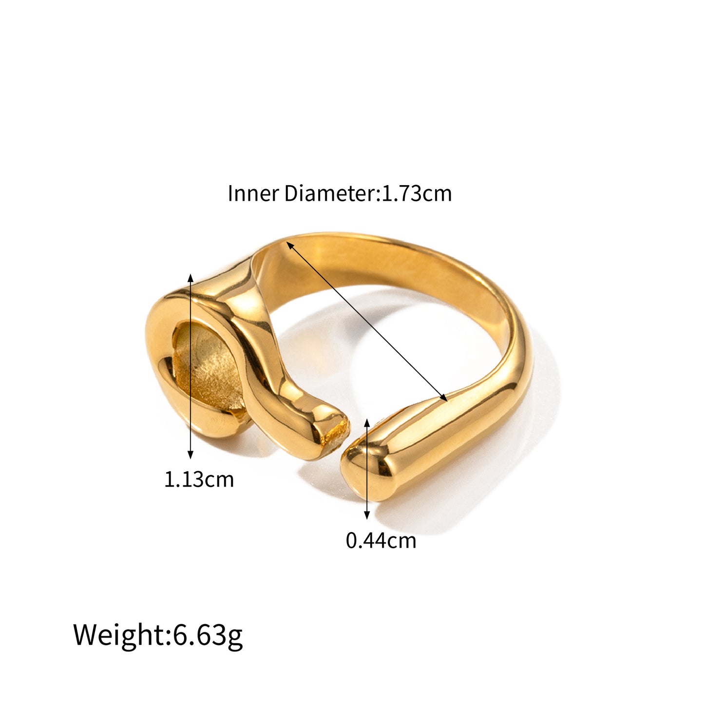 18K gold novel and fashionable irregular-shaped design versatile ring