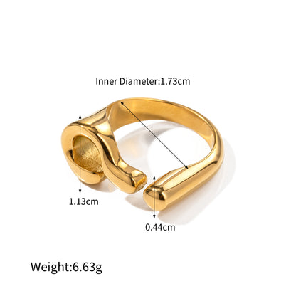 18K gold novel and fashionable irregular-shaped design versatile ring