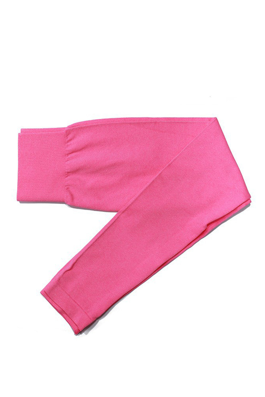 Rosa einfarbige, nahtlose Yogahose mit hoher Taille