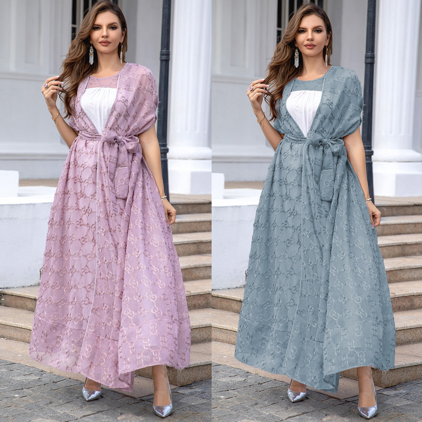 Robe ensemble deux pièces pour dames européennes et américaines