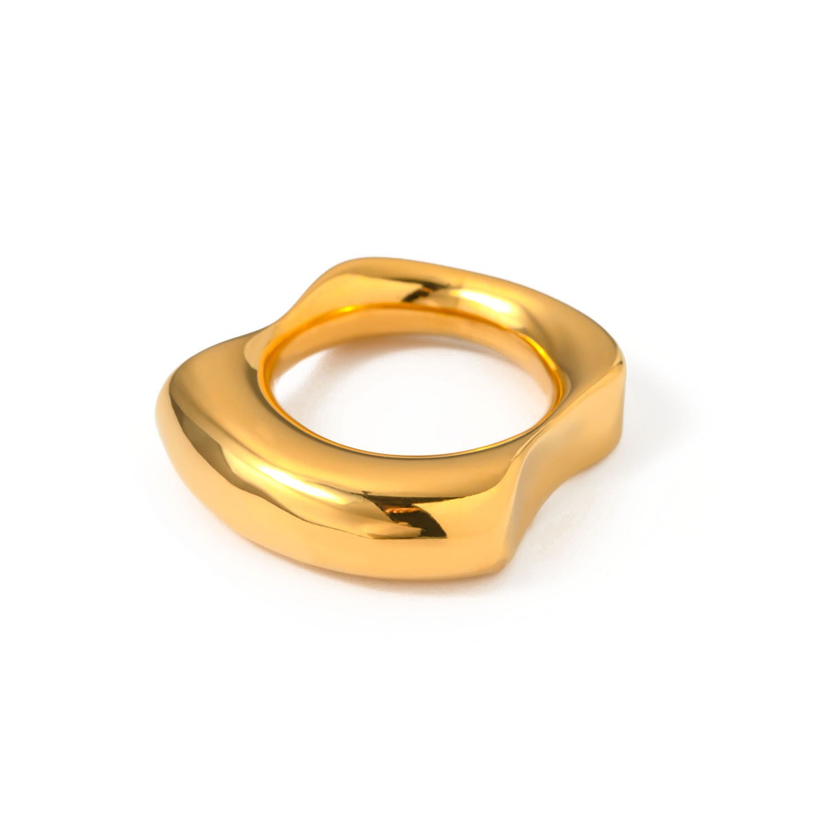 18k gold exaggerated fashionable irregular concave and convex design ring