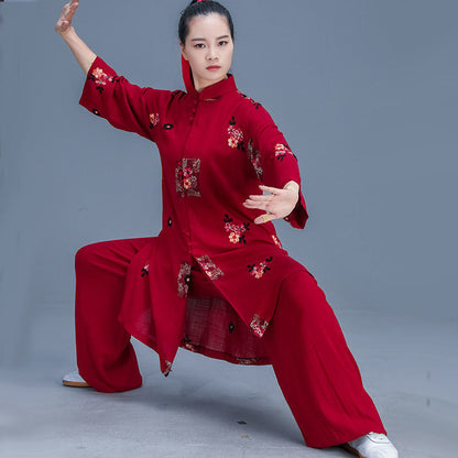 Costume Tai Ji pour femmes, haut de costume Tang rétro pour pratique des Arts martiaux chinois