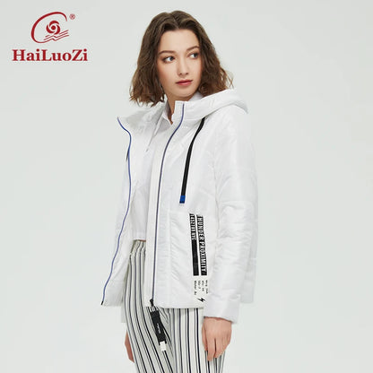 HaiLuoZi 2022 Spring Autumn Women Coat Fashion Casual Jacket Women's Short Parka Hooded High Quality Female Jackets Outwear 39