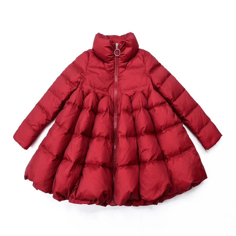 Womens winter duck down jacket  Cloak  Thickening and fattening female coat Casual style 4XL 5XL 6XL 7XL black red navy