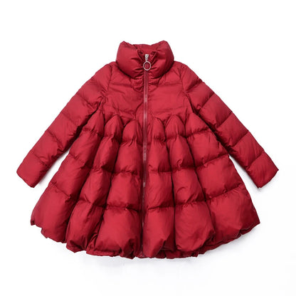 Womens winter duck down jacket  Cloak  Thickening and fattening female coat Casual style 4XL 5XL 6XL 7XL black red navy