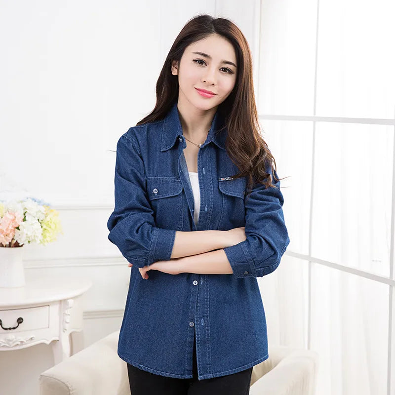 2024 neue Frauen Grundlegende Mantel Denim Jacke Frauen Herbst Denim Jacke Für Frauen Jeans Jacke Frauen Denim Mantel Dame Lose beiläufige 4XL