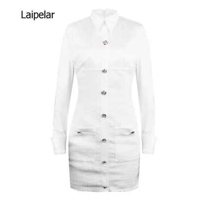 Costume femme Blazer veste robe de travail femmes moulante manches longues bouton poche robe de soirée tenue de bureau robe courte Traje Mujer