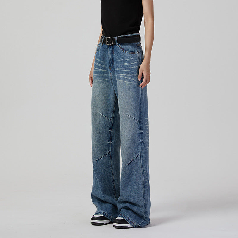 Jean rétro à jambes larges pour femmes, Denim neutre, Simple, décontracté, pantalon ample