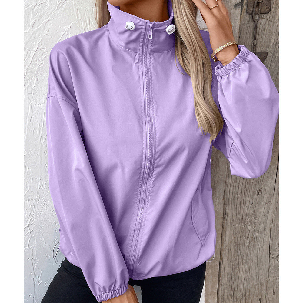 Damenbekleidung Wasserdicht Outdoor Sport Casual Regenmantel Casual Mantel Jacke Top Damen