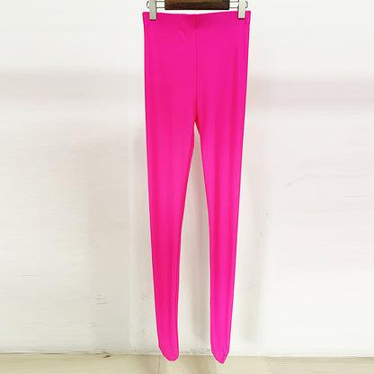 Star Rose Pink Series Stretch Slim Fit Strümpfe Leggings Fluoreszierendes Puder