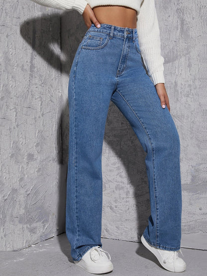 Jeans à jambes larges Pantalons à jambes droites Vêtements pour femmes