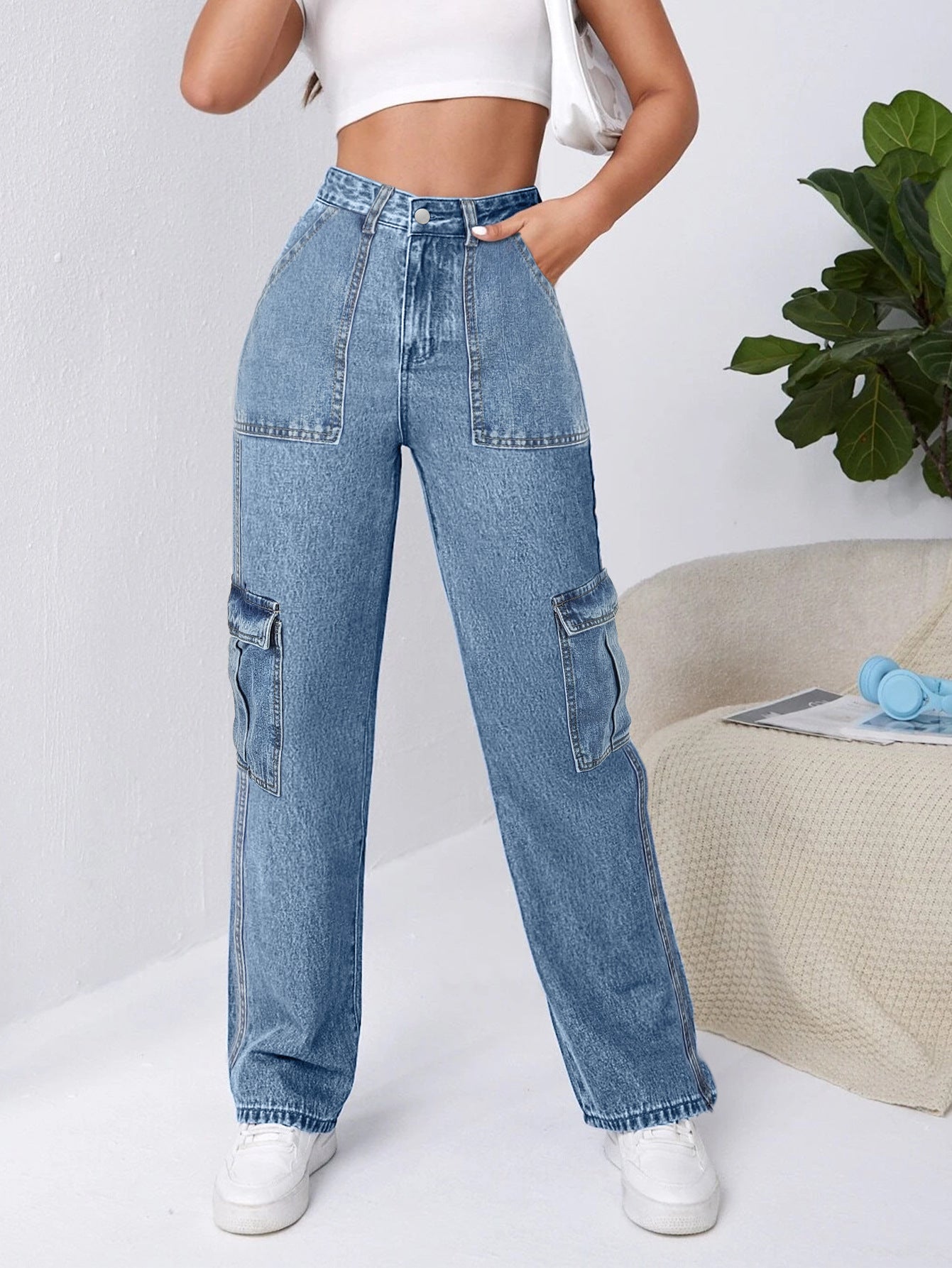 Women Clothes Personalized Overalls Denim Straight