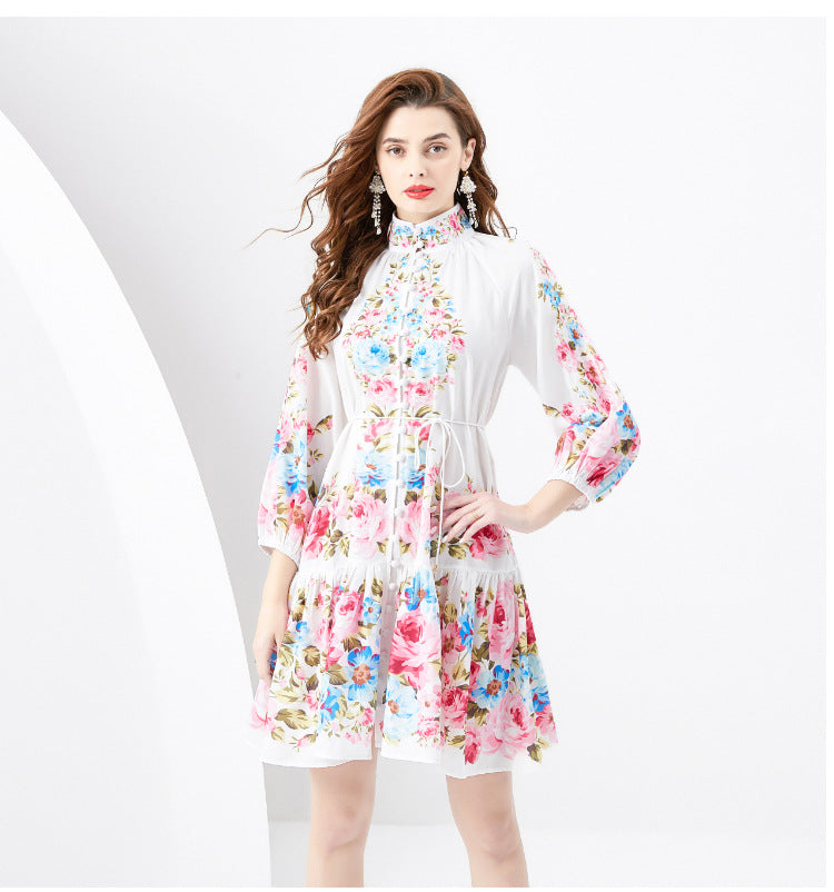 Robe formelle imprimée rétro française