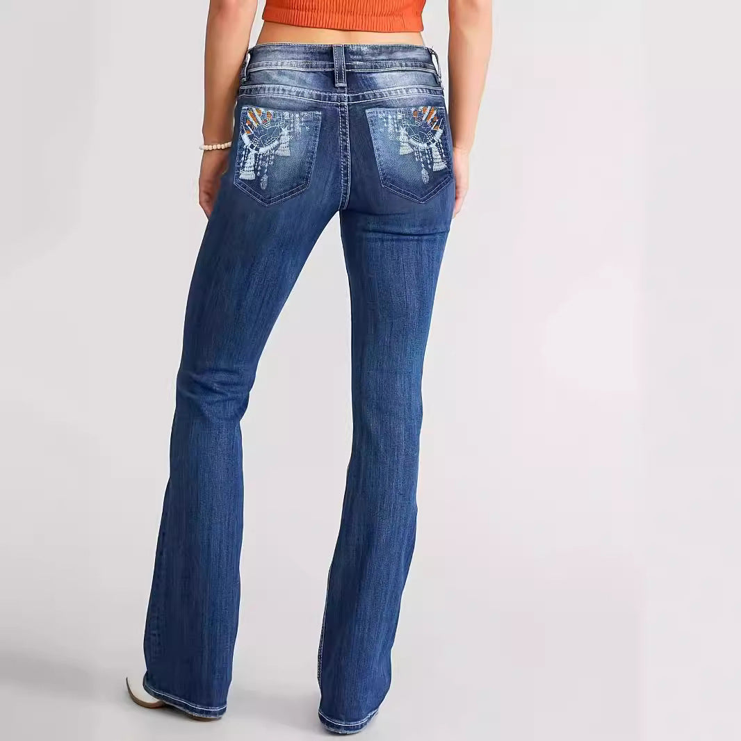 Pantalon habillé brodé Jeans Pantalon femme