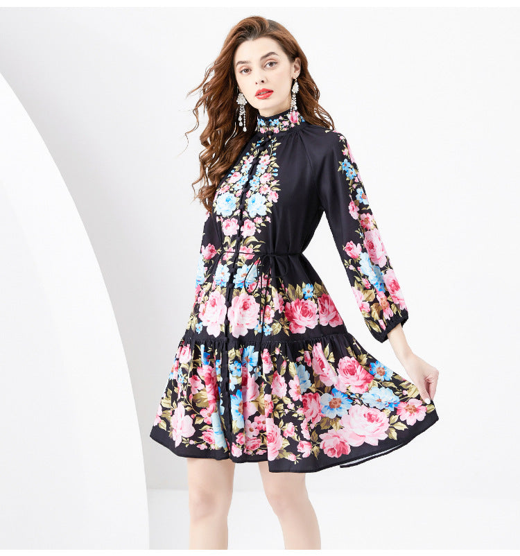 Robe formelle imprimée rétro française