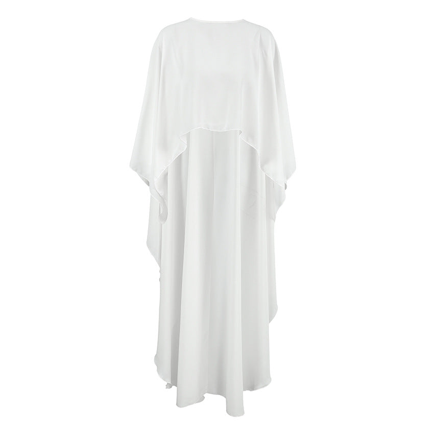 Chemise blanche en mousseline de soie, pull suspendu pour femmes