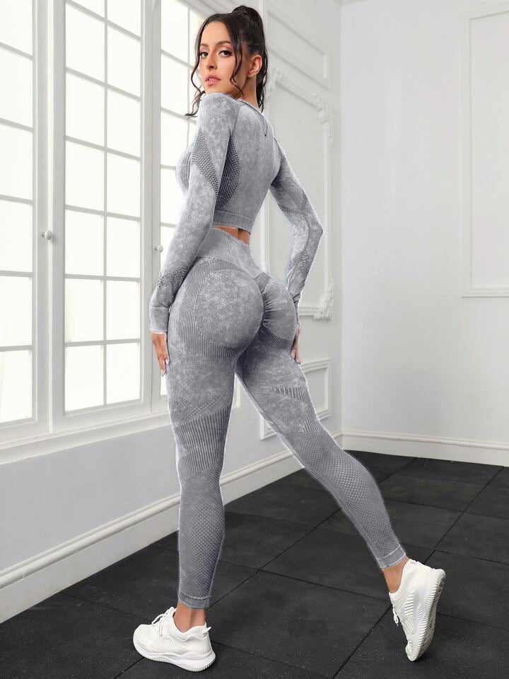 Sport Langarm Fitness Yoga Hosen Zweiteiliges Set