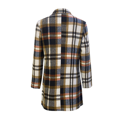 Autumn Winter Women Clothing Plaid Coat