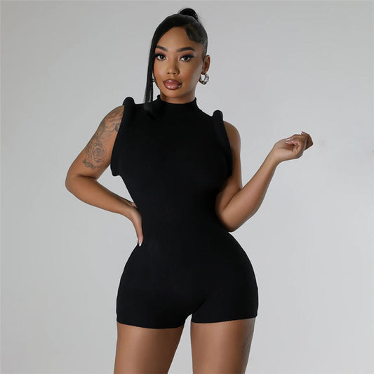 Sommer Frauen Kleidung rundhals ärmellose Thread ausgestattet Casual Jumpsuit Frauen