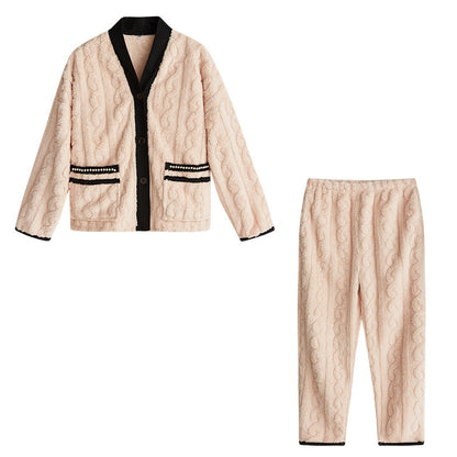 Women's Fashion Coral Fleece Pajamas Pajamas Set