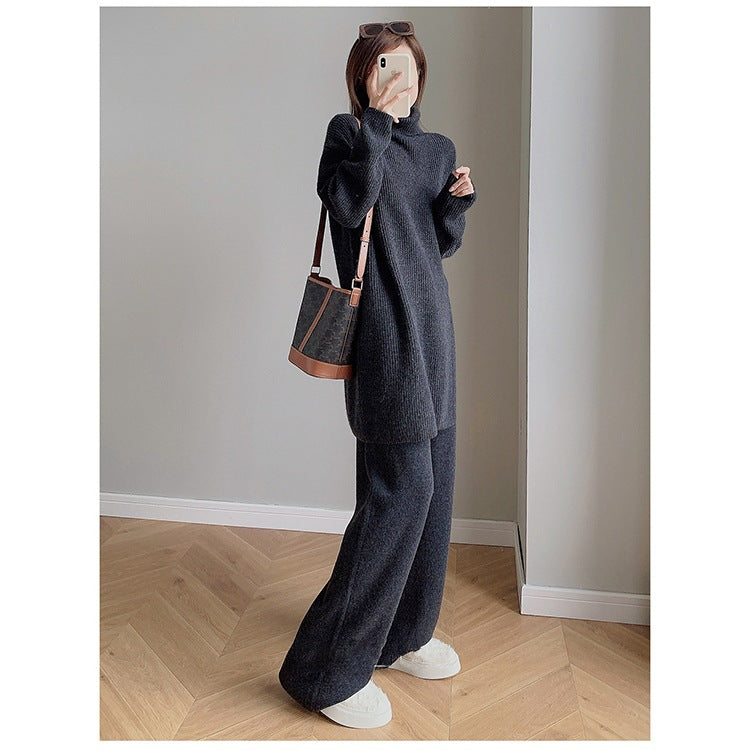 Women's Turtleneck Soft Glutinous Sweater Suit