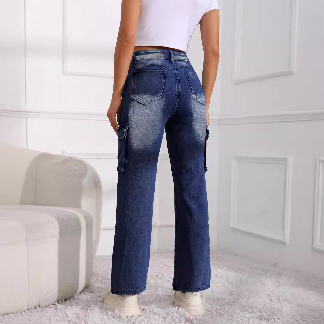 Pantalon cargo ample multi-poches décontracté et élégant pour femmes