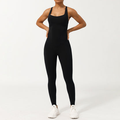 Arrival Yoga Boning Corset Jumpsuit Adjustable Shoulder Strap Fitness One-Piece Sports Shaping Yoga Clothes Women