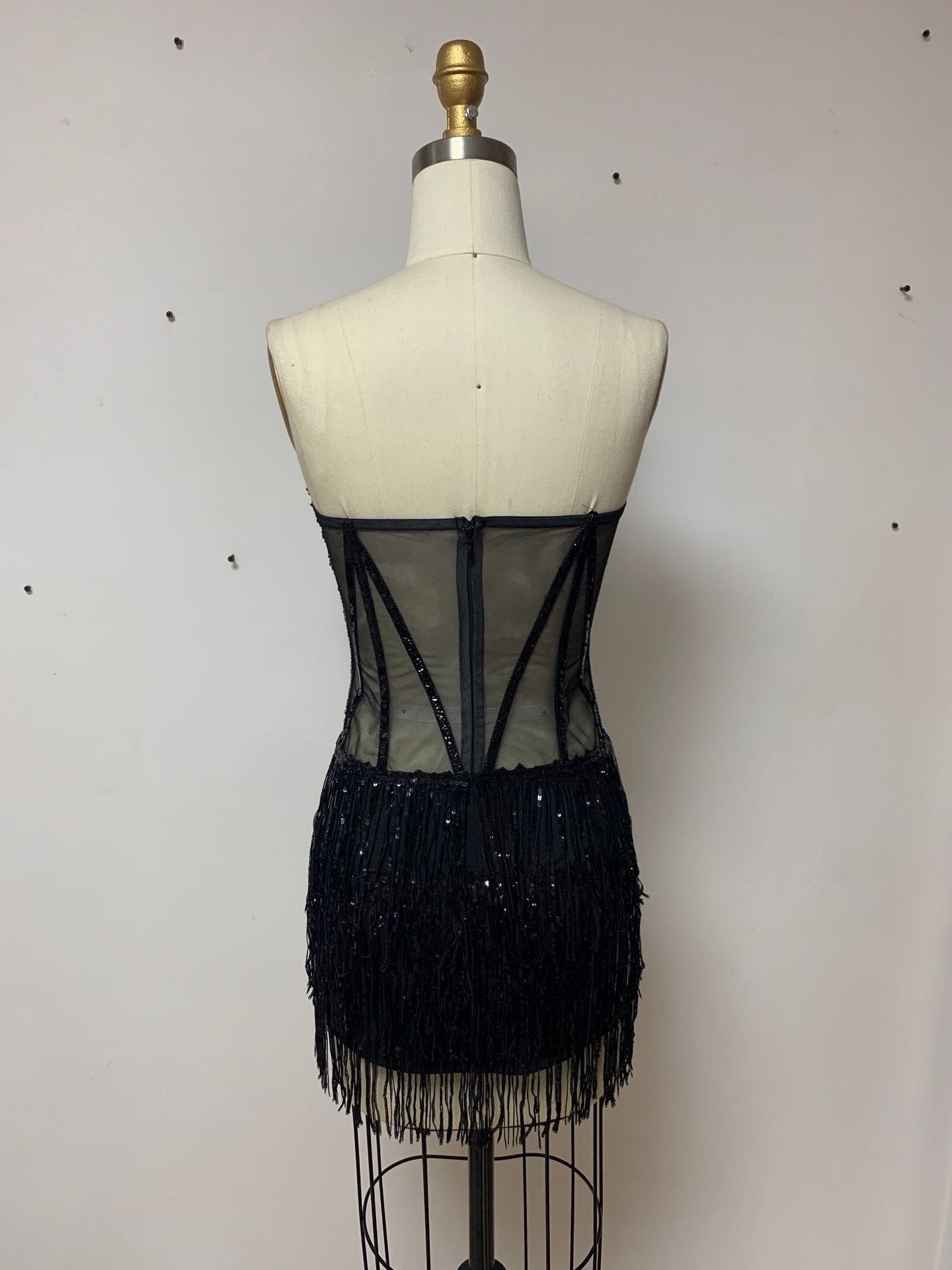 Robe noire à franges pour femmes, vêtements avec broderie lourde, robe moulante et Sexy, robe de soirée