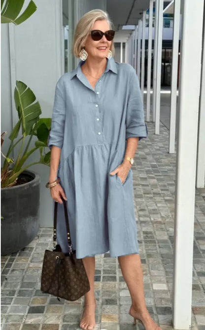 Women's Fashion Cotton And Linen Casual Dress