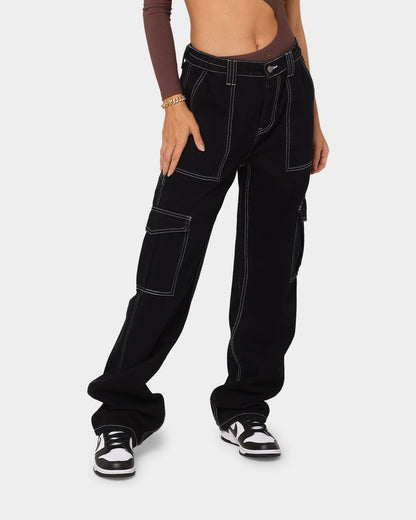 Autumn Winter High Waist Street Trend Loose Cargo Pants Multi Bag Jeans Women Trousers Jeans