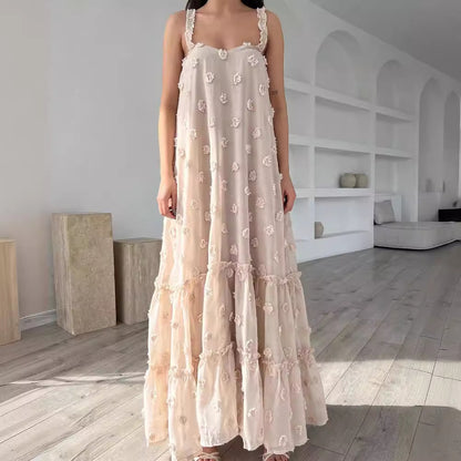 Robe à gâteau à fleurs tridimensionnelles