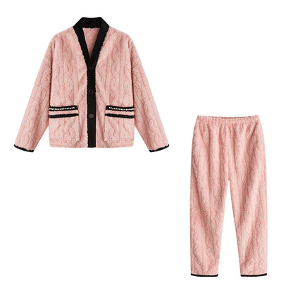 Women's Fashion Coral Fleece Pajamas Pajamas Set