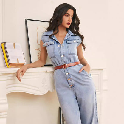 Pantalon en Denim une pièce amincissant, vêtements de bureau décontractés pour femmes