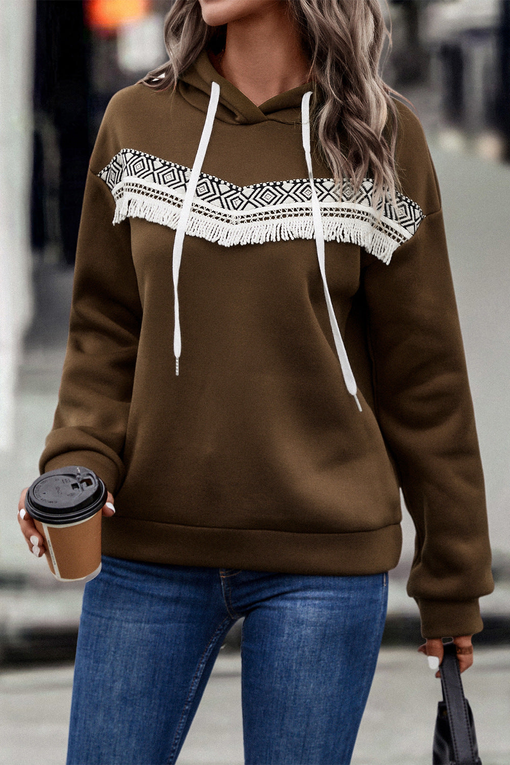 Autumn Winter Women Clothing Hooded Lace Casual Hoodie