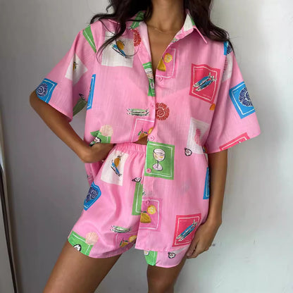 Women's Fashion Casual Printing Home Wear Suit