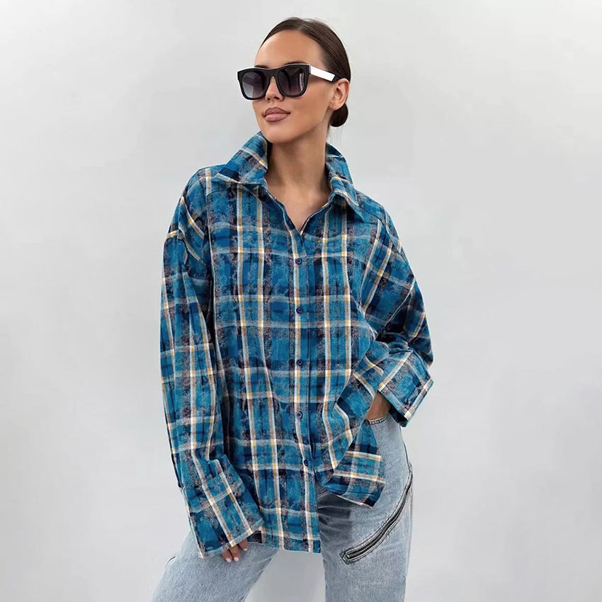 Distressed Retro Shirt Women's Mid-length