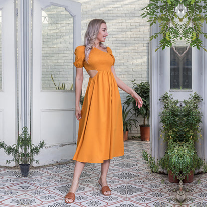 Robe Maxi d'été pour femmes, enveloppée sur la poitrine, couleur unie, combinaison Slim, populaire