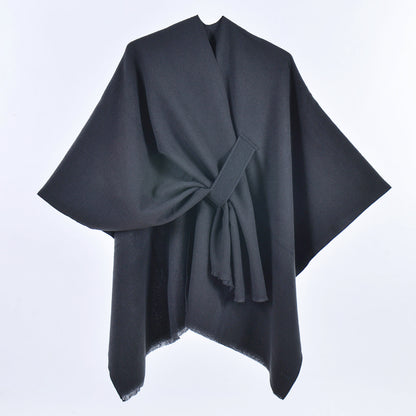 Frauen Schal Minimalistischen Monochrome Schrägen Riemen Cape Mantel