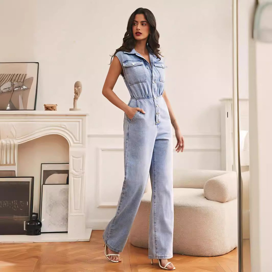 Pantalon en Denim une pièce amincissant, vêtements de bureau décontractés pour femmes