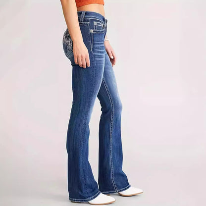 Pantalon habillé brodé Jeans Pantalon femme