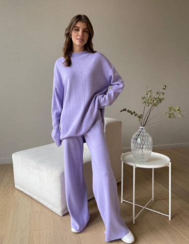 Ensemble pull-over décontracté ample et pantalon