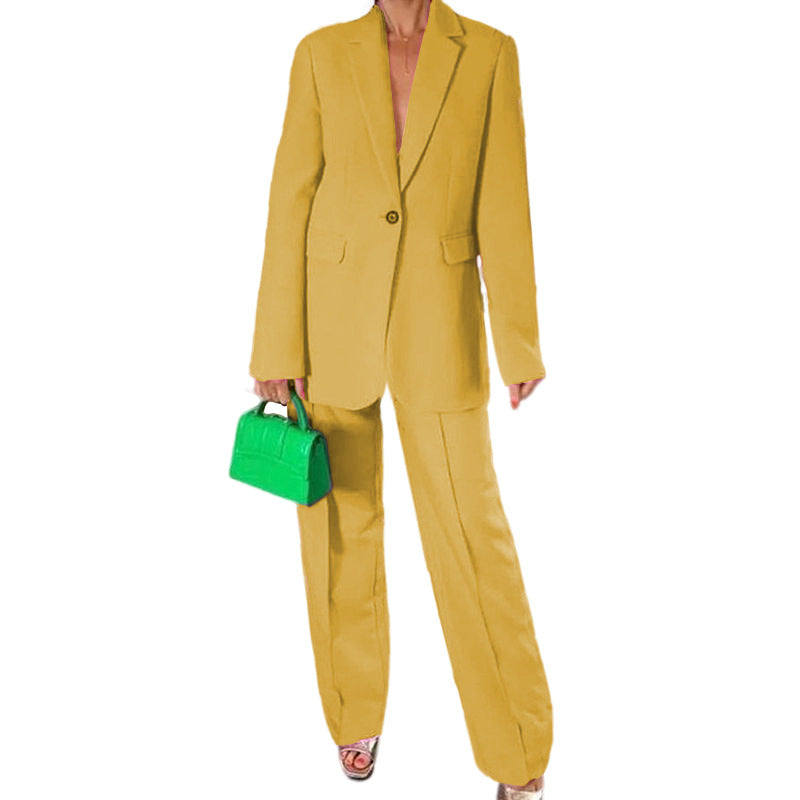 Stylish Temperament Long Sleeves Suit Cigarette Pants Suit