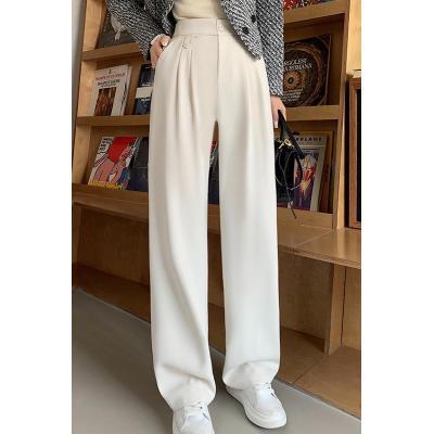 Pantalon de costume droit femme printemps et automne taille haute tombante minceur