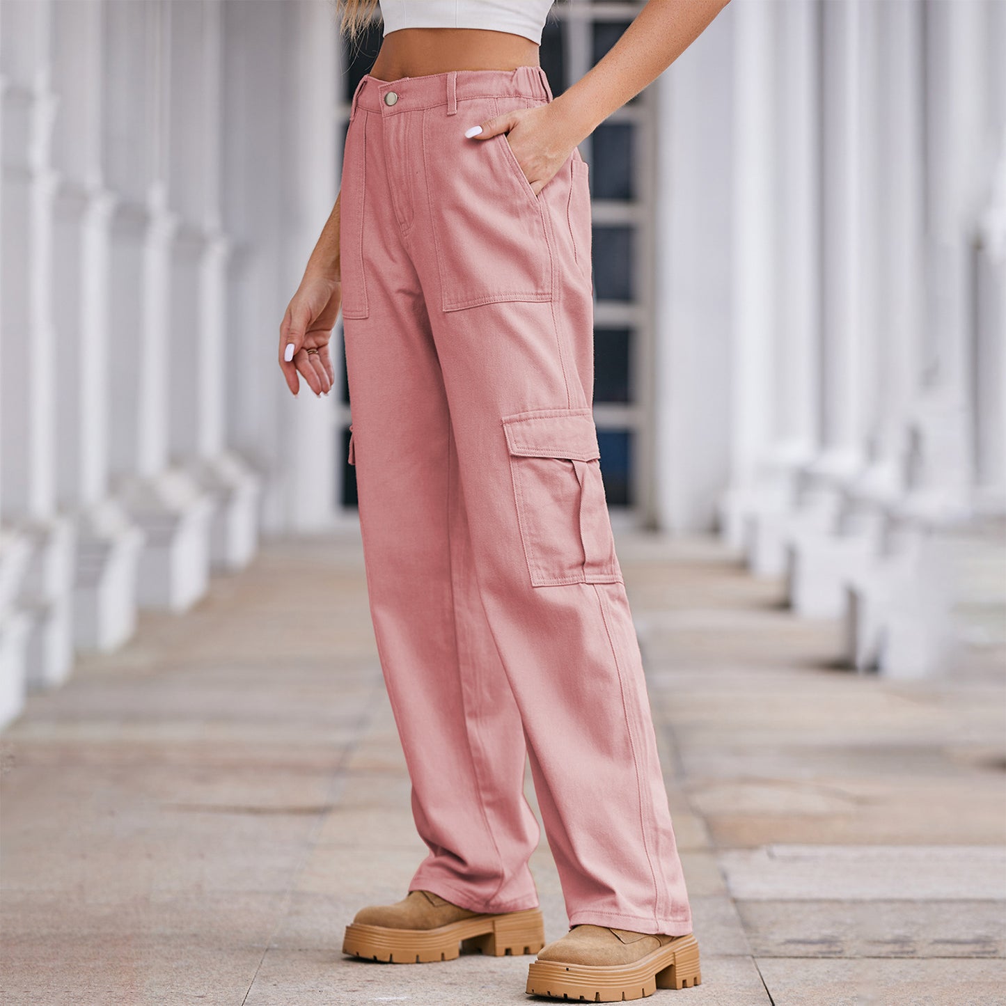 Salopette en Denim pour femmes, vêtements de printemps lavés, taille Semi-élastique, pantalon