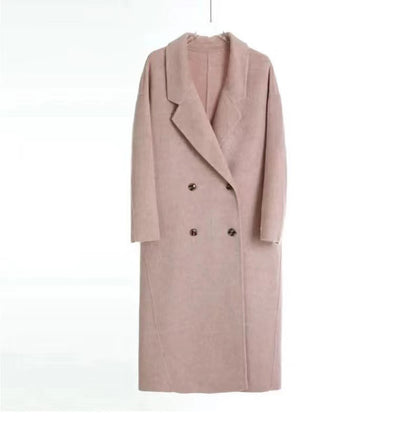 Baby Camel Velvet Double-sided Wool Almond White Coat